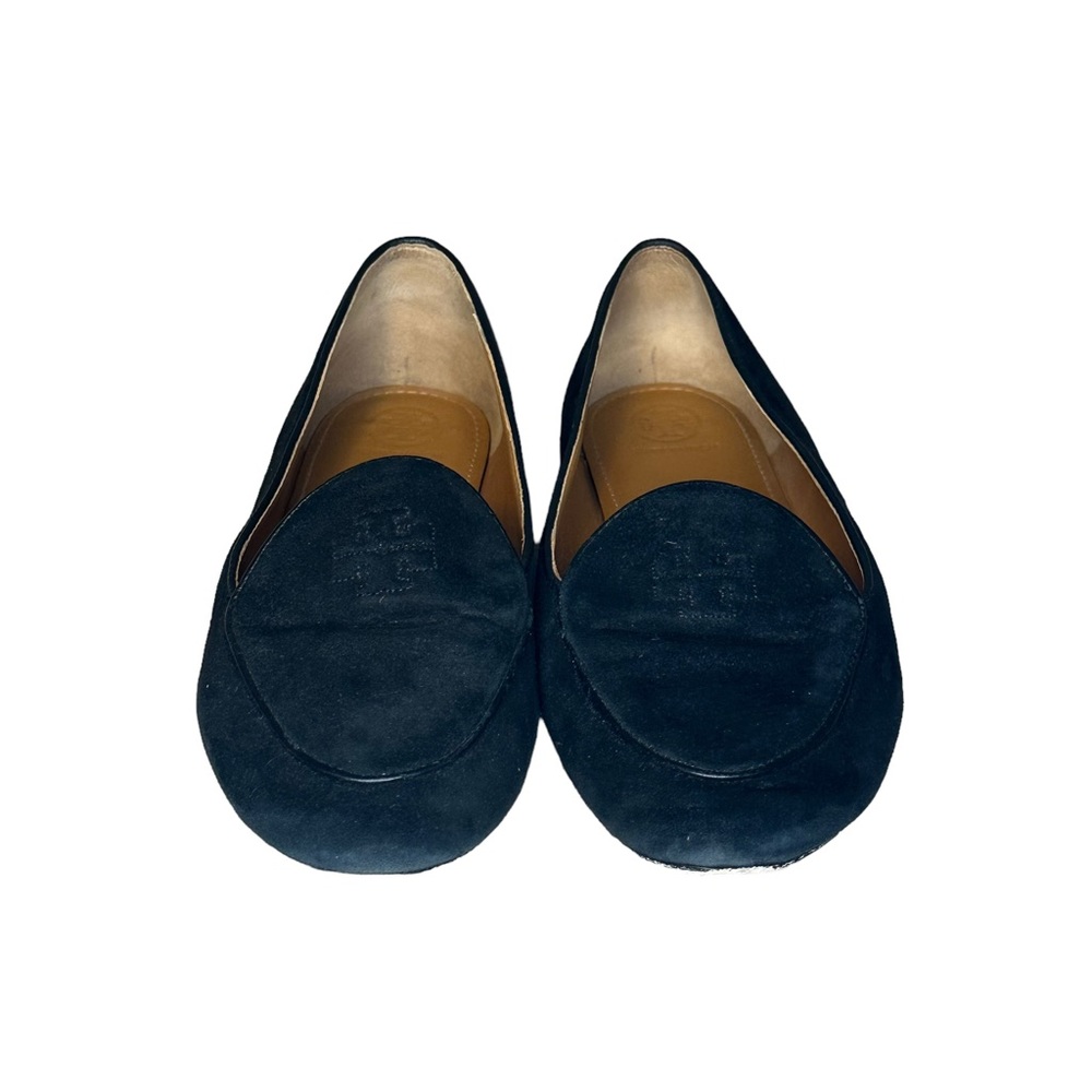 TORY BURCH SUEDE BLACK BOMBER LOAFERS